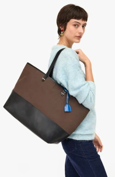 Clare V . Volie Canvas & Leather Tote In Metallic