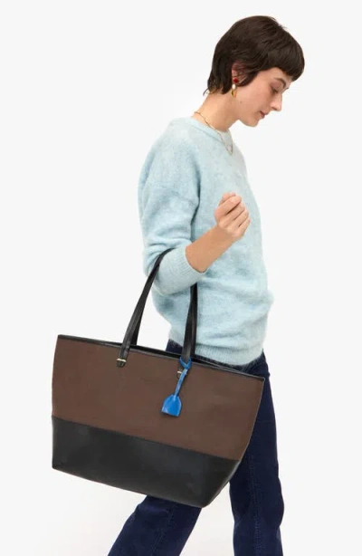 Clare V . Volie Canvas & Leather Tote In Metallic