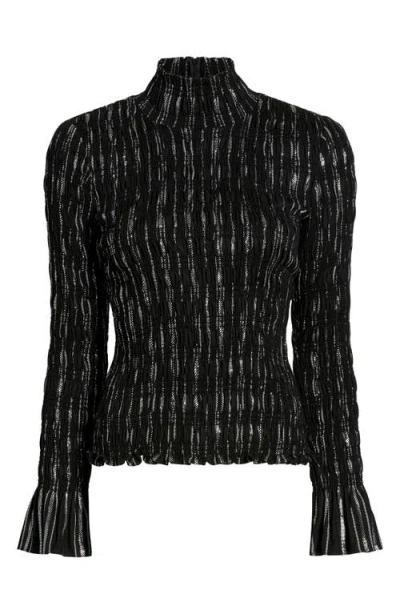 Cinq À Sept Cooper Metallic Smocked Top In Multi