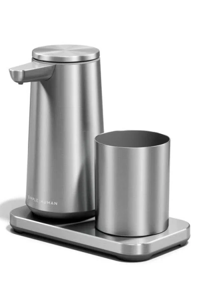 Simplehuman Rechargeable Sensor Pump Foam Soap Dispenser With Caddy Cup In Silver