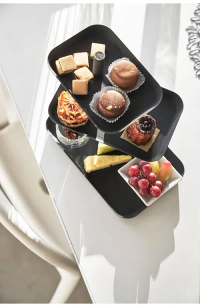 Yamazaki Tower Three-tier Steel Serving Stand In Black