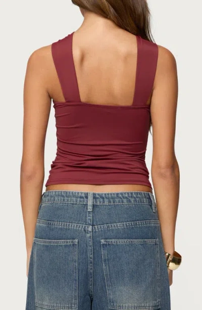 Edikted Cielle Wide Strap Gathered Top In Red