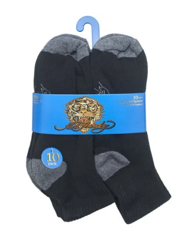 Ed Hardy Boys Basic Half Cushion Quarter Sock 10-pack In White