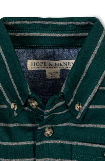 Hope & Henry Kids' Organic Long Sleeve Jersey Knit Polo Shirt In Black