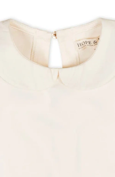 Hope & Henry Kids' Organic Long Sleeve Knit Top With Woven Collar In Neutral