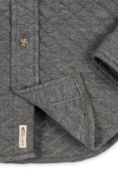 Hope & Henry Kids' Long Sleeve Quilted Button Down Shirt Jacket In Gray