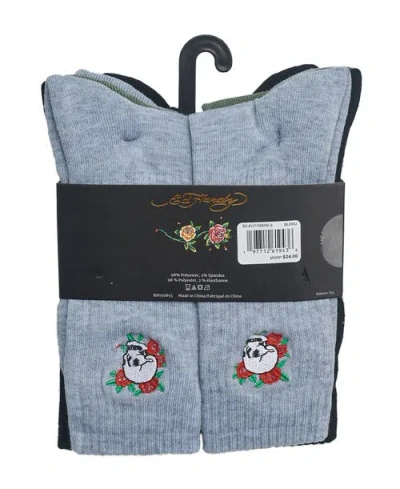 Ed Hardy Embroidery Half Cushion Crew Sock 5-pack In Multi