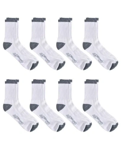 Ed Hardy Basic Half Cushion Mid Crew Sock 8-pack In White