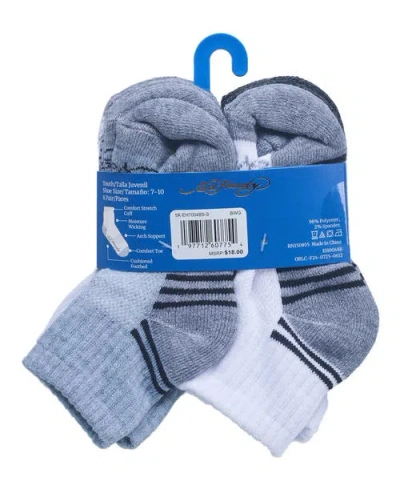 Ed Hardy Athletic Half Cushion Quarter Sock 8-pack In White