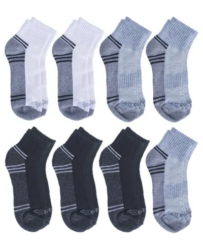 Ed Hardy Athletic Half Cushion Quarter Sock 8-pack In White