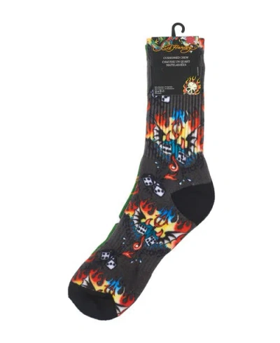 Ed Hardy 360 Print Full Cushion Crew Sock 2-pack In Multi