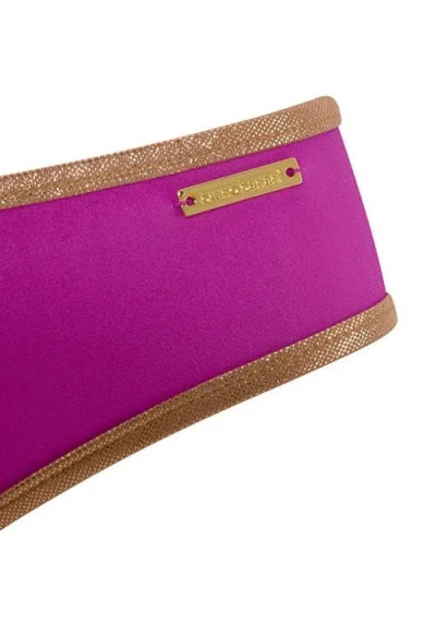 Lascana Metallic Trim Classic Bikini Bottom In Purple