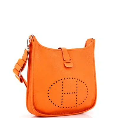 Pre-owned Hermes  Hermes Evelyne Bag Gen Iii Clemence Pm In Gray