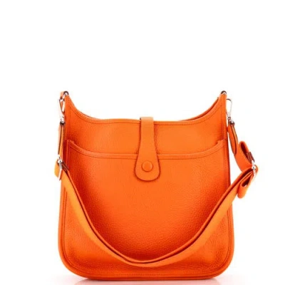 Pre-owned Hermes  Hermes Evelyne Bag Gen Iii Clemence Pm In Gray