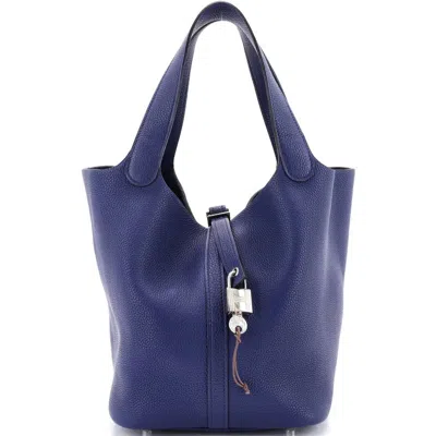 Pre-owned Hermes  Hermes Picotin Lock Bag Maurice Mm In Neutral