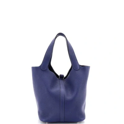 Pre-owned Hermes  Hermes Picotin Lock Bag Maurice Mm In Neutral