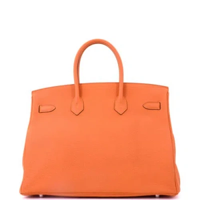 Pre-owned Hermes  Hermes Birkin Handbag Orange Togo With Gold Hardware 35 In Orange