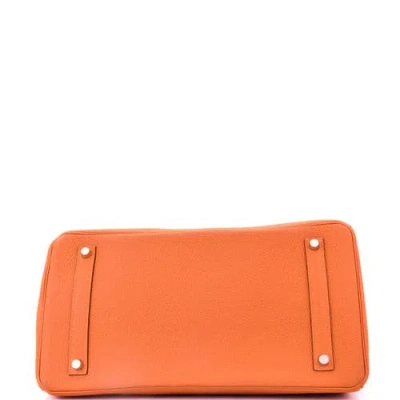 Pre-owned Hermes  Hermes Birkin Handbag Orange Togo With Gold Hardware 35 In Orange