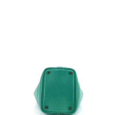 Pre-owned Hermes  Hermes Picotin Lock Bag Clemence Pm In Green