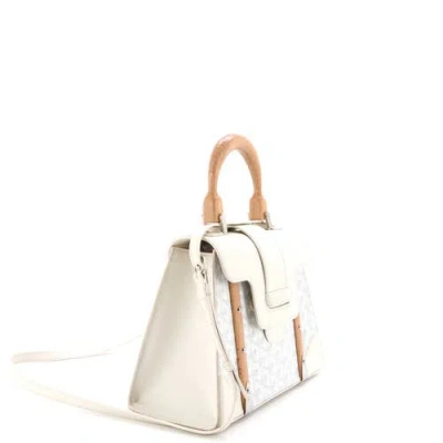 Pre-owned Goyard  Goyard Saigon Top Handle Bag Coated Canvas With Leather Pm In Multi