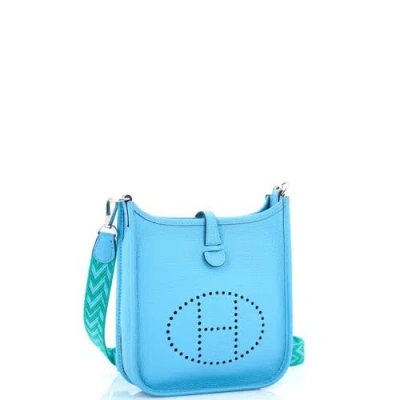 Pre-owned Hermes  Hermes Evelyne Bag Gen Iii Clemence Tpm In Blue