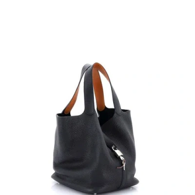 Pre-owned Hermes  Hermes Eclat Picotin Lock Bag Clemence Gm In Black