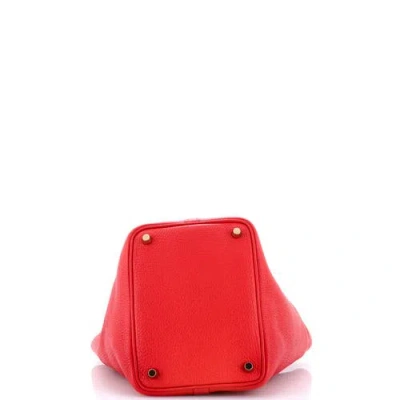 Pre-owned Hermes  Hermes Picotin Lock Bag Clemence Pm In Red