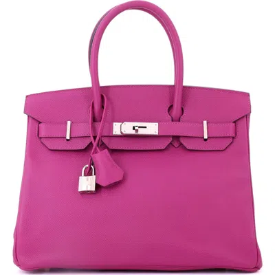 Pre-owned Hermes  Hermes Birkin Handbag Pink Epsom With Palladium Hardware 30 In Purple