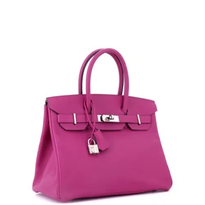 Pre-owned Hermes  Hermes Birkin Handbag Pink Epsom With Palladium Hardware 30 In Purple