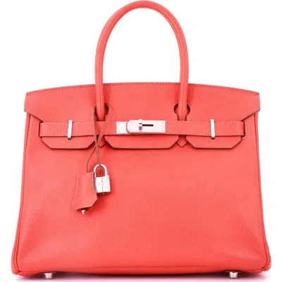 Pre-owned Hermes  Hermes Birkin Handbag Pink Epsom With Palladium Hardware 30 In Red