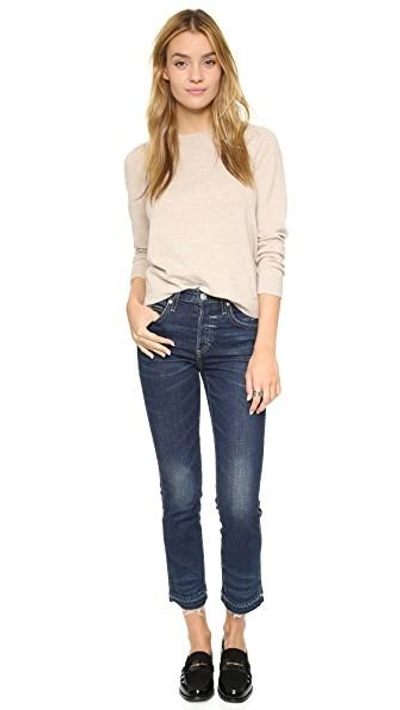 Shop Amo Babe Cropped Jeans In True Blue