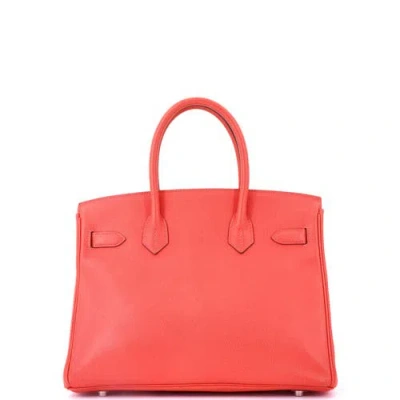 Pre-owned Hermes  Hermes Birkin Handbag Pink Epsom With Palladium Hardware 30 In Red