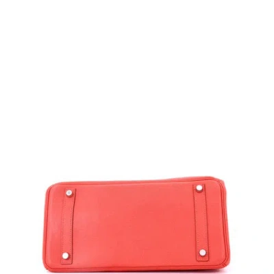 Pre-owned Hermes  Hermes Birkin Handbag Pink Epsom With Palladium Hardware 30 In Red