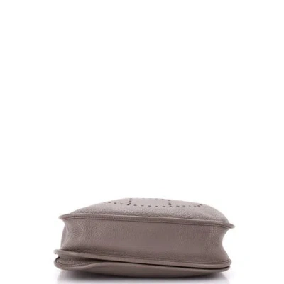 Pre-owned Hermes  Hermes Evelyne Bag Gen Iii Clemence Pm In Gray