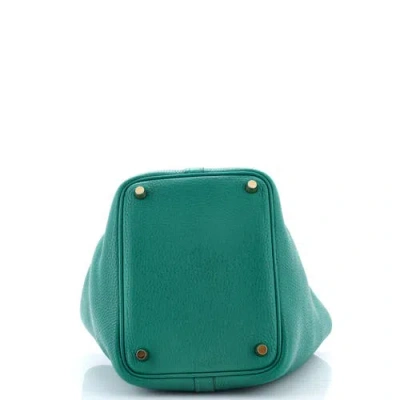 Pre-owned Hermes  Hermes Picotin Lock Bag Clemence Pm In Green