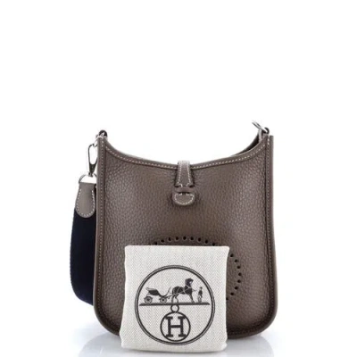 Pre-owned Hermes  Hermes Evelyne Bag Gen Iii Clemence Tpm In Gray