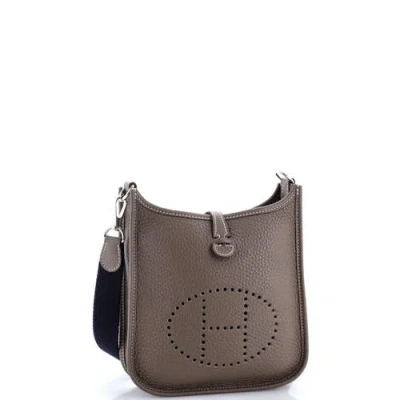 Pre-owned Hermes  Hermes Evelyne Bag Gen Iii Clemence Tpm In Gray