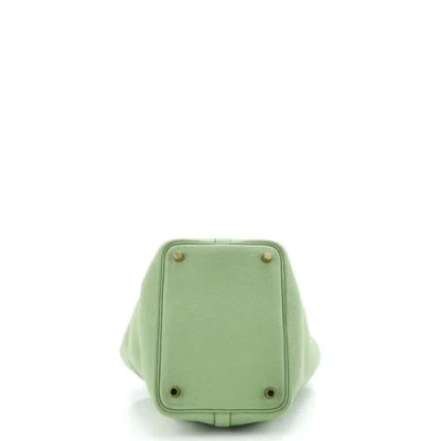 Pre-owned Hermes  Hermes Picotin Lock Bag Clemence Pm In Green