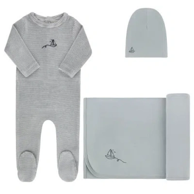 Ely's & Co. Velour Stripe Collection In Gray