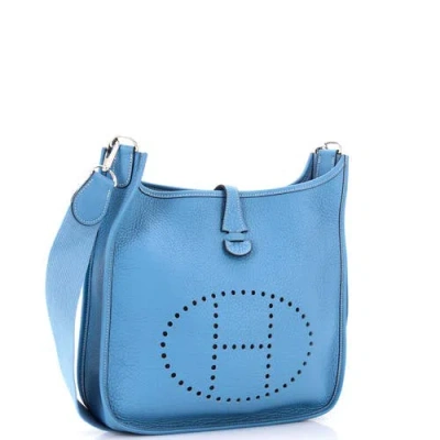 Pre-owned Hermes  Hermes Evelyne Bag Gen I Clemence Pm In Blue