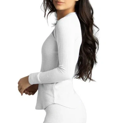 Watson's Waffle Long Sleeve Thermal Crew In White