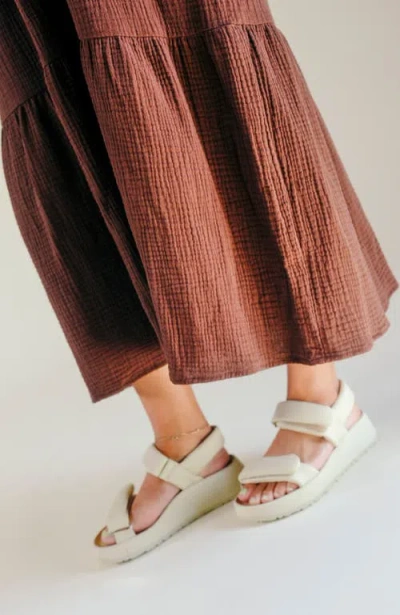 Poplinen Teresa Tiered Tank Dress In Brown