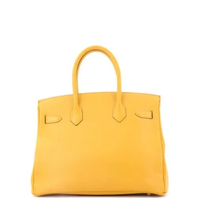Pre-owned Hermes  Hermes Birkin Handbag Yellow Epsom With Gold Hardware 30 In Yellow