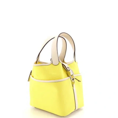 Pre-owned Hermes  Hermes Cargo Picotin Lock Bag Canvas And Swift Pm In Yellow