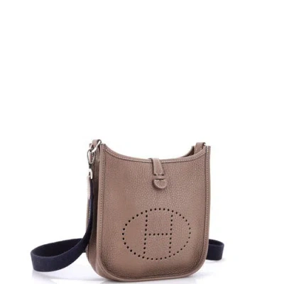Pre-owned Hermes  Hermes Evelyne Bag Gen Iii Clemence Tpm In Brown