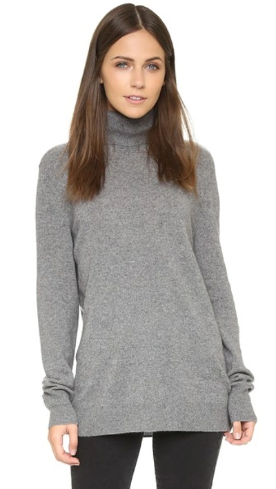 Shop Equipment Oscar Turtleneck Cashmere Sweater In Heather Grey