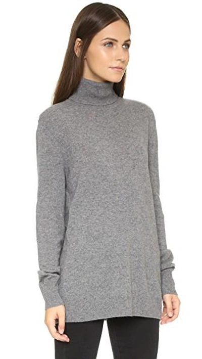 Shop Equipment Oscar Turtleneck Cashmere Sweater In Heather Grey