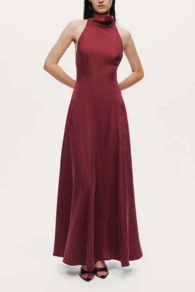 Nocturne Backless Tie-back Halter Dress In Red