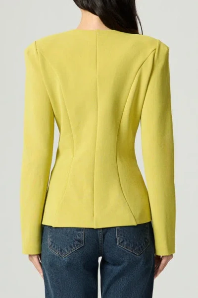 Nocturne Zip-front Structured Top In Yellow