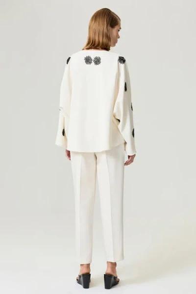 Nocturne Beaded Open-front Kimono In Multi